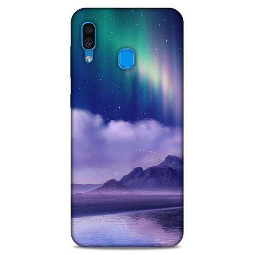 Lopard Samsung Galaxy A30 Uyumlu Kılıf Gece'S (32) Soft Silikon Kılıf Norveç Kuzey Işıkları