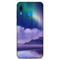 Lopard Samsung Galaxy A30 Uyumlu Kılıf Gece'S (32) Soft Silikon Kılıf Norveç Kuzey Işıkları