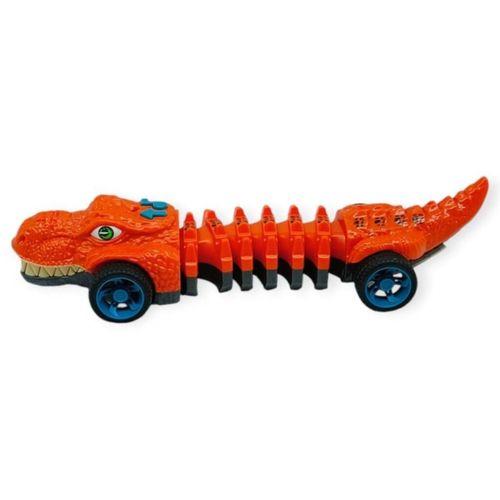 Timsah Araba - Otomatik Hareketli Sesli Işıklı 32 cm - Koyu Turuncu Timsah