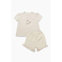 Bistyle Bistyle 2li Takım Şortlu Müslin Daisy Flowers 14131 Somon