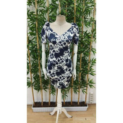 Kadın Kısa Kollu Kruvaze Yakalı çiçek Baskılı Süprem Elbise