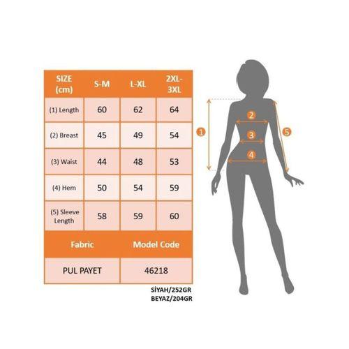 Kadın Uzun Kollu V Yakalı Pulpayetli Bluz