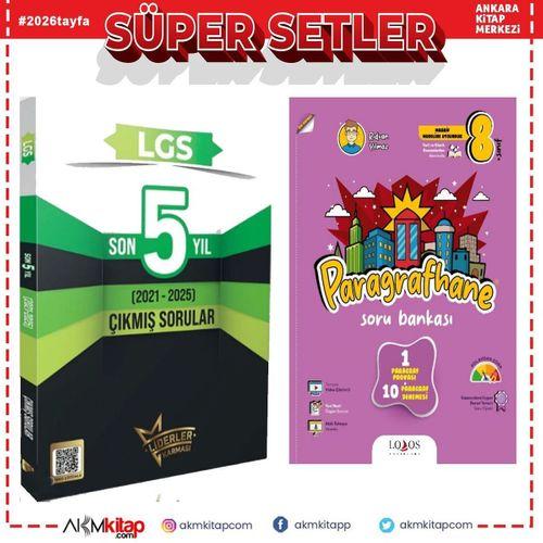Liderler Karması LGS Son 5 Yıl Çıkmış Sorular ve Lodos Paragrafhane Soru Bankası Seti 2 Kitap