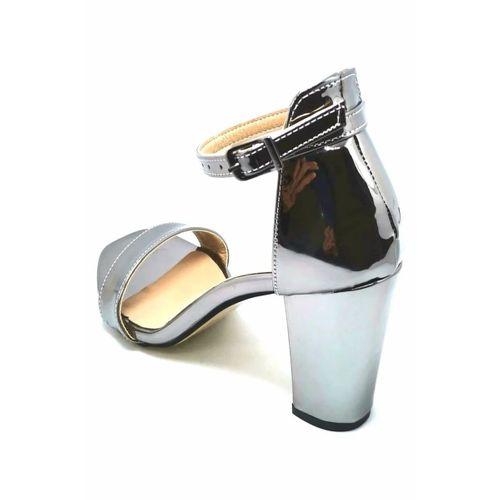 PUNTO 191205 Platin Rugan Kadın Tek Bant Abiye Ayakkabı