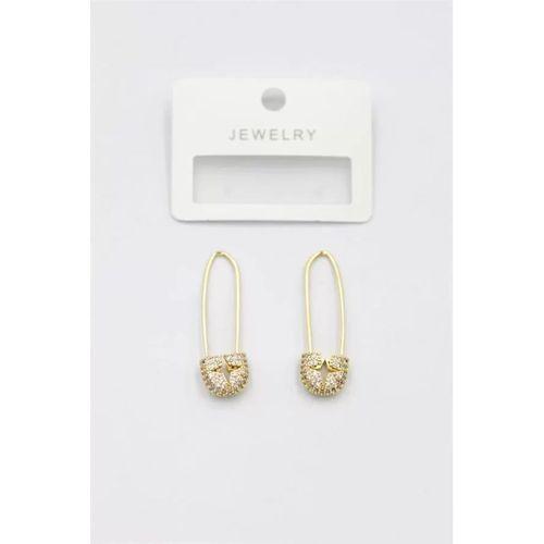 Taşlı Filkete Küpe - Altın