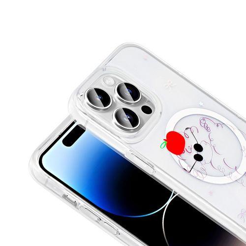 Apple iPhone 14 Pro Kılıf M-Safe Şarj Özellikli Şeffaf Zore Folk Sert Kapak