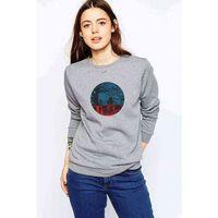 Stranger Things The Upside Down Biker Baskılı Gri Kadın Sweatshirt