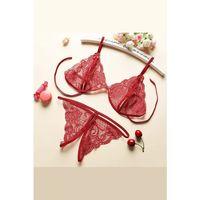 Kadın Bordo Dantelli Sütyen Külot Takımı