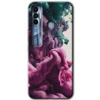 MRCİLETİSİM Tecno Spark 7 Pro Kılıf HD Desen Baskılı Arka Kapak+Temperli Cam - Liquid Cloud