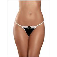 Fantezi Siyah Beyaz Dantelli Seksi Tanga