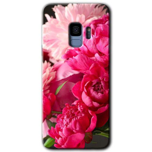 Galaxy S9 Kılıf HD Desen Baskılı Arka Kapak - Kırmızı Beyaz Gül + Kırılmaz Cam