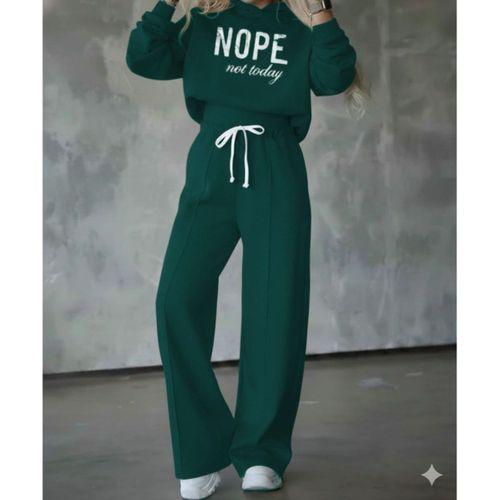 Kadın Uzun Kollu Nope Baskılı Beli Ribanalı Ikili Takım