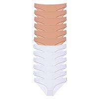 12 adet Süper Eko Set Likralı Kadın Slip Külot Ten Beyaz