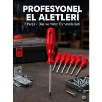 Profesyonel 7 Parça Tornavida Seti Ergonomik Saplı El Aleti