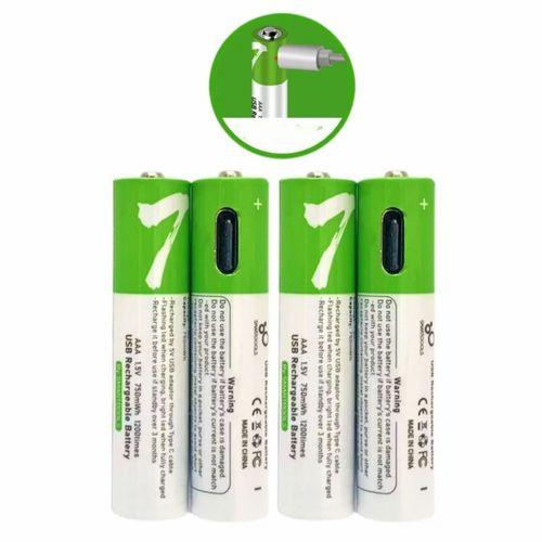 Usb Type-c Şarjlı 4 Adet Aaa 1.5v Lityum Kalem Pil 750mah Uzun Ömürlü