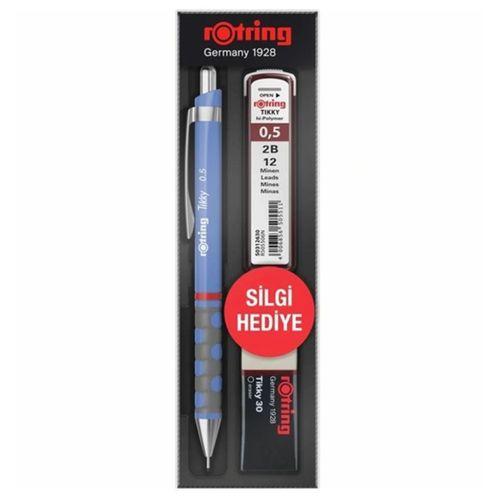 Rotring Tikky Versatil Kalem Min Silgi 3 lü Set 0,5 Mm Menekşe Mavi - Orjinal
