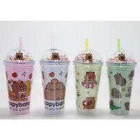 Sevimli Kapibara Pipetli Boncuklu Termos & Suluk Alk4707