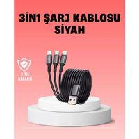 Çoklu Usb Şarj Kablosu – 1,2m Hızlı Şarj, 3a Güçlü Akım