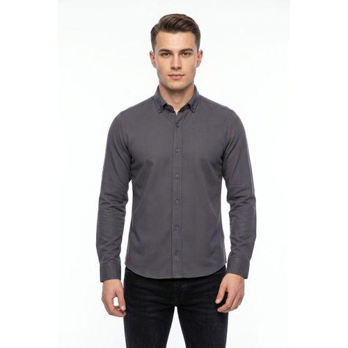 Erkek Spor Slim Fit Uzun Kol Petek Dokulu Gömlek BGL-ST05482