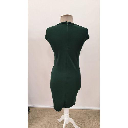 Kadın Kısa Kollu Yakası Asimetrik Kısa Ithal Krep Elbise