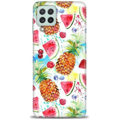 Samsung Galaxy A22 Kılıf HD Baskılı Kılıf - Meyveler + Tam Ekran Koruyucu