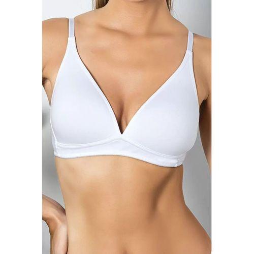 Beyaz Günlük Konforlu İnce Nefes Alan Süngerli Pamuk Sütyen, Kadın İç Giyim