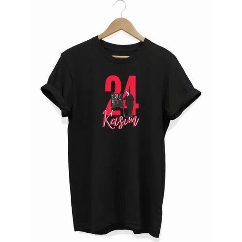 24 Kasım Öğretmenler Günü Öğretmen Hediyesi Baskılı Oversize T-shirt - Siyah
