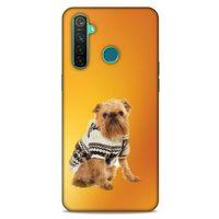 Oppo Realme 5 Pro Kılıf Köpek Kıyafetleri (28) Arka Kapak Brüksel Griffonu Hırka
