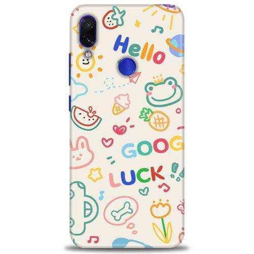 Xiaomi Redmi Note 7 Kılıf HD Baskılı Kılıf - Goog Luck + Tam Ekran Koruyucu