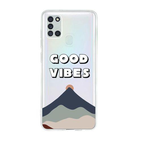 Samsung A21S Good Vibes Premium Şeffaf Silikon Kılıf