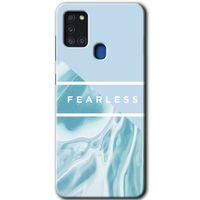 Samsung Galaxy A21s HD Baskılı Kılıf + 9D Tam Ekran Koruyucu - Fearless