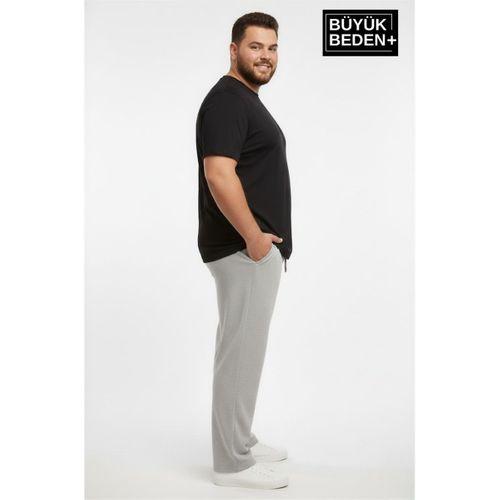 Erkek Büyük Beden Rahat Kalıp Paça Reçmeli İnce Eşofman Altı SPR26BEA952