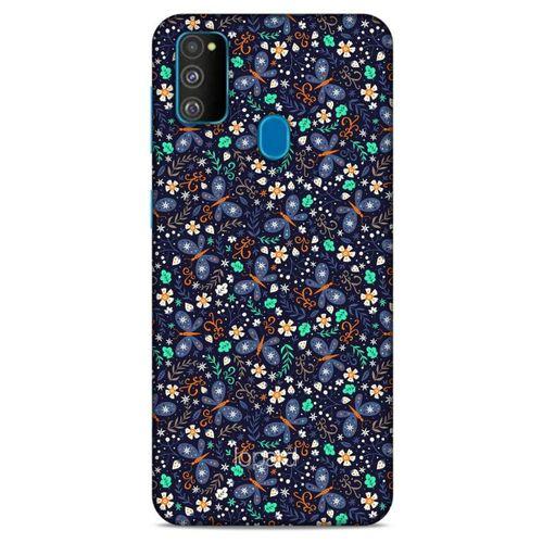 Samsung Galaxy M30s Kılıf Kelebek Etkisi (8) Baskılı Kılıf Turkuaz Beyaz