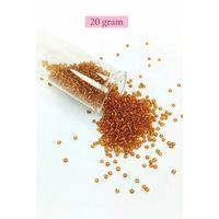 Dökme Cam Kum Boncuk (11/0) 2 mm - 20 Gram - Koyu Bal Rengi - BNC035