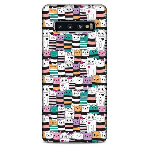 Lopard Samsung Galaxy S10 Uyumlu Kılıf Kediler (6) Silikon Kılıf Karışık Renkli