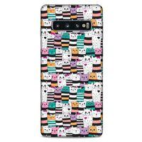 Lopard Samsung Galaxy S10 Uyumlu Kılıf Kediler (6) Silikon Kılıf Karışık Renkli