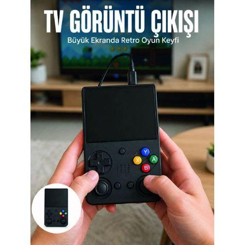 Retro Oyun Konsolu Çift Analog Joystick 64gb Hafızalı Taşınabilir El Konsolu