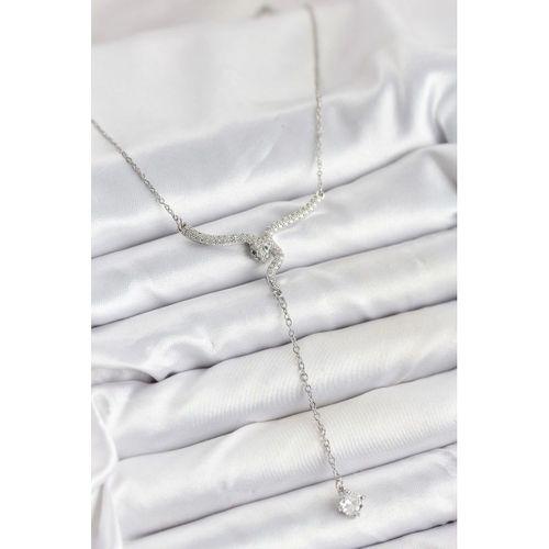 316L Çelik Zincir Gümüş Renk Yılan Model Y Kolye