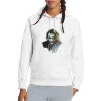Joker Baskılı Beyaz Kadın Kapşonlu Sweatshirt