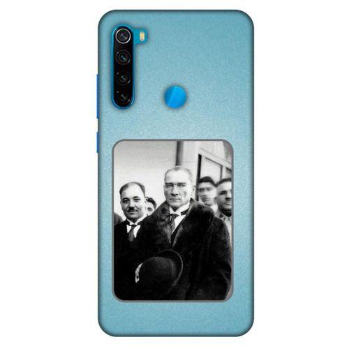 Xiaomi Redmi Note 8 Kılıf Atatürk (34) Slim Armor Kılıf Açık Mavi