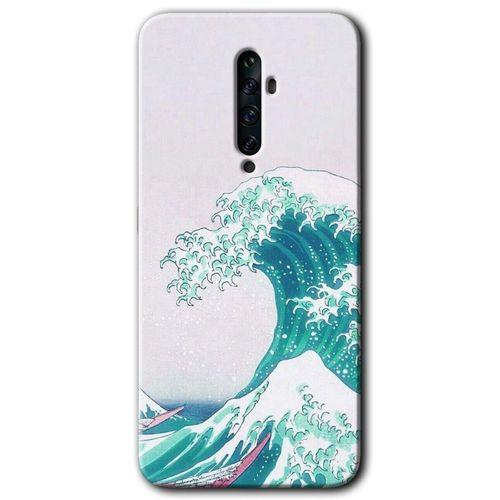 Oppo Reno 2z Kılıf HD Desen Baskılı Arka Kapak + Temperli Cam - Dalga