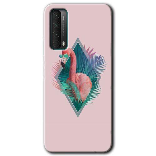 Potkal Hediye Fabrikası Huawei P Smart 2021 HD Baskılı Kılıf + 9D Tam Ekran Koruyucu - Flamingo