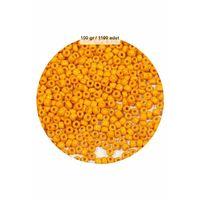 Turuncu Renk 4 mm Yaklaşık 1100 adet / 100 gram Cam Boncuk Oya Yazma Bileklik ve Kolye