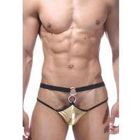 Fantezi Altın Önü Halkalı Seksi Erkek String-tanga