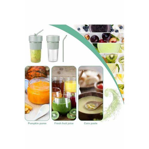 Mini Taşınabilir Mikser 350 Ml Smoothie Makinesi Meyve Sıkacağı Şarj Edilebilir Blender Yeşil