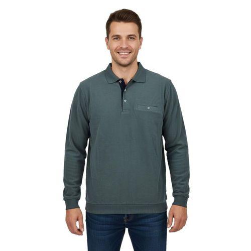 Erkek Büyük Beden Polo Yaka Cepli Selanik Sweatshirt BGL-ST04925