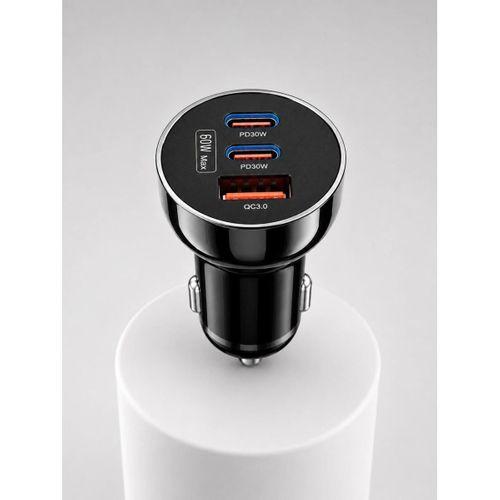 60w Araç İçi Hızlı Şarj Adaptörü Çift Usb-c Pd Ve Usb-a Qc3.0