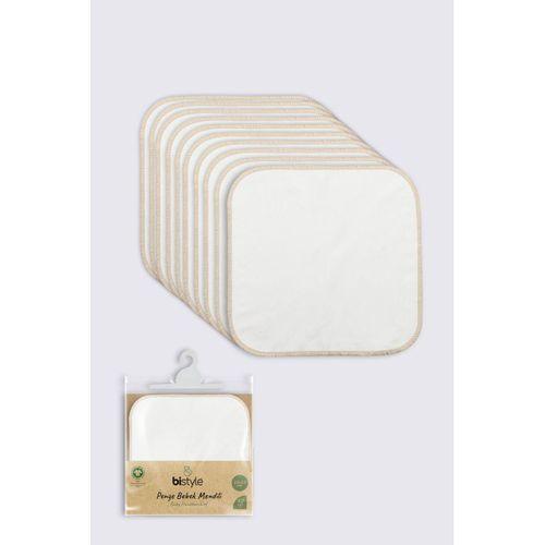 Bistyle Bistyle Organik 20x20 10'Lu Penye Mendil 90102 Ekru