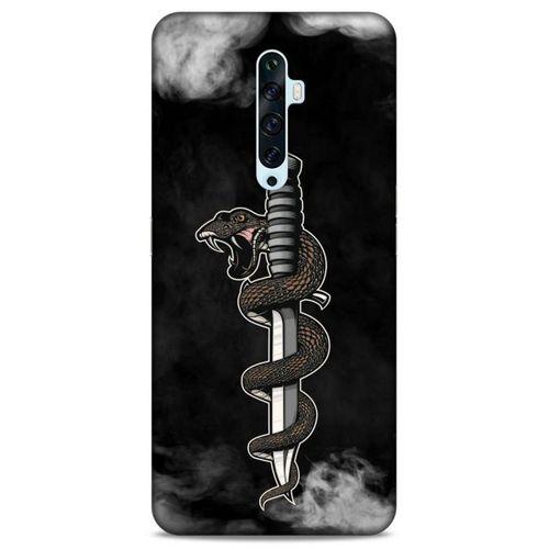 Lopard Oppo Reno 2z Uyumlu Kılıf Tattoo's (11) Tam Koruma Yılan Dövmesi