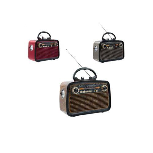 Bluetooth Hoparlör Ahşap Renk Vintage Işıklı Nostaljik Radyo Fm Ahşap Görünümlü Yeni Nesil